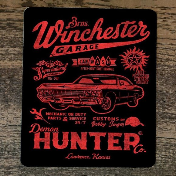 Mouse Pad Winchester Bros Garage Demon‎ Hunter - Picture 1 of 1